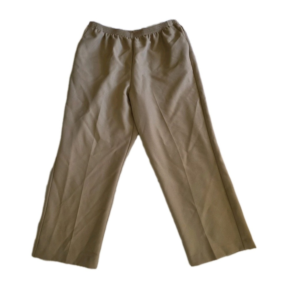 Alfred Dunner Womens Pants Pull On Elastic Waist Size 18 Tan
